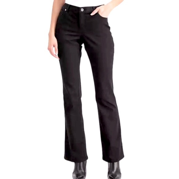 I.N.C International Concepts Boot Leg Regular Fit Jeans in Black Size 4 - Picture 1 of 6